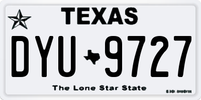 TX license plate DYU9727