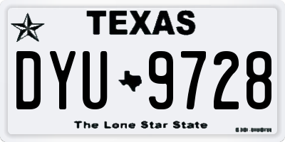 TX license plate DYU9728