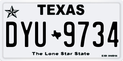TX license plate DYU9734