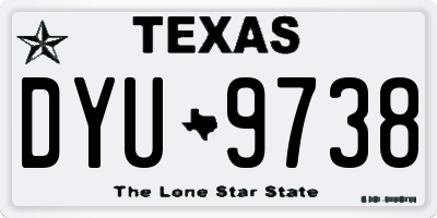 TX license plate DYU9738