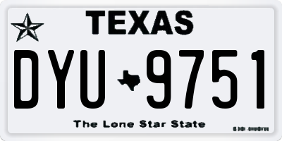 TX license plate DYU9751