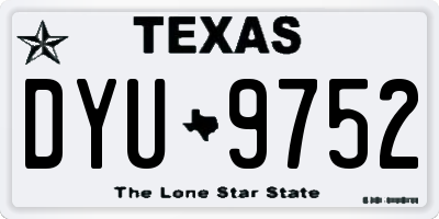 TX license plate DYU9752
