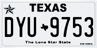 TX license plate DYU9753