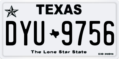 TX license plate DYU9756