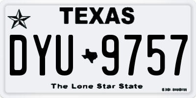 TX license plate DYU9757