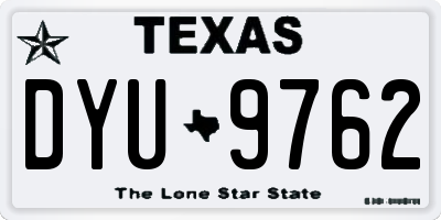 TX license plate DYU9762