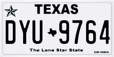 TX license plate DYU9764