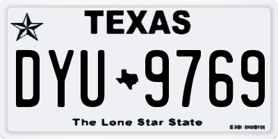 TX license plate DYU9769