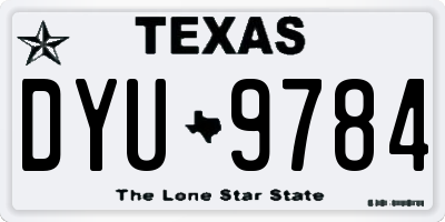 TX license plate DYU9784