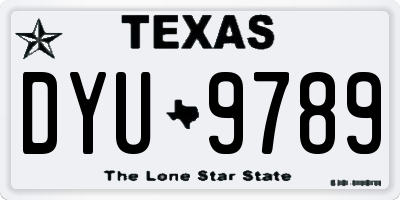 TX license plate DYU9789