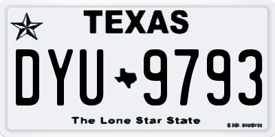 TX license plate DYU9793