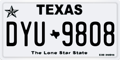 TX license plate DYU9808