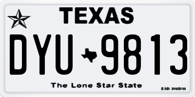 TX license plate DYU9813