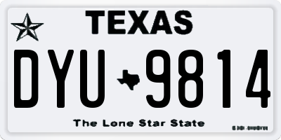 TX license plate DYU9814