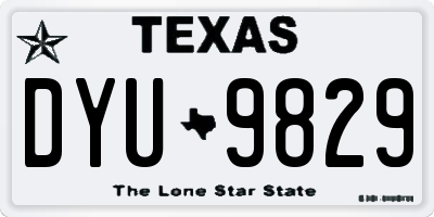 TX license plate DYU9829