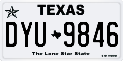 TX license plate DYU9846