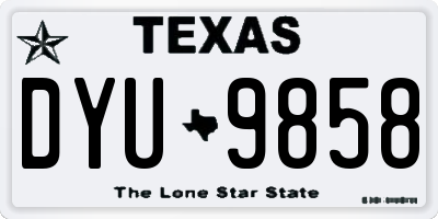 TX license plate DYU9858