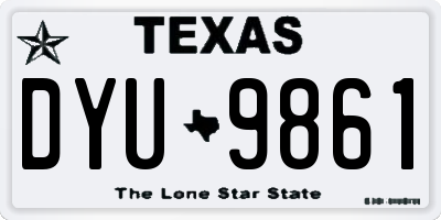 TX license plate DYU9861