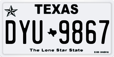 TX license plate DYU9867