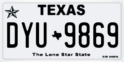 TX license plate DYU9869