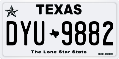 TX license plate DYU9882