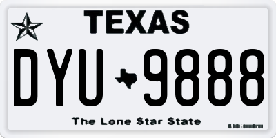 TX license plate DYU9888