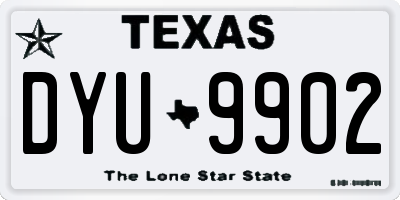 TX license plate DYU9902