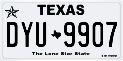 TX license plate DYU9907