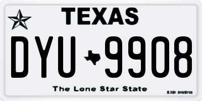 TX license plate DYU9908