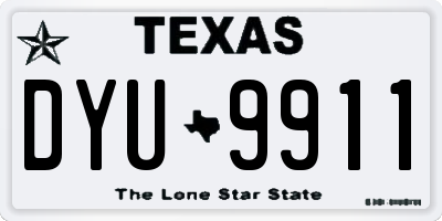 TX license plate DYU9911