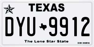 TX license plate DYU9912