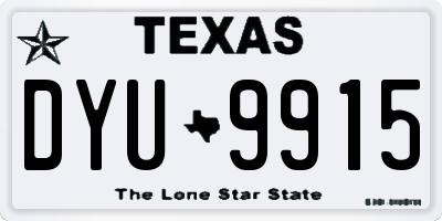 TX license plate DYU9915