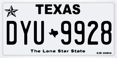 TX license plate DYU9928