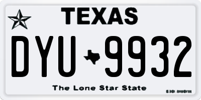 TX license plate DYU9932