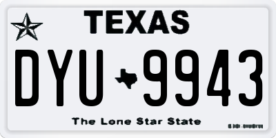 TX license plate DYU9943