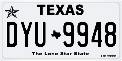 TX license plate DYU9948