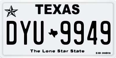 TX license plate DYU9949