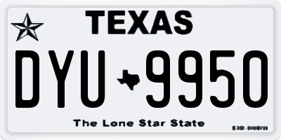 TX license plate DYU9950