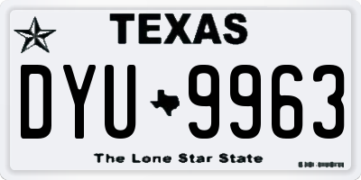TX license plate DYU9963