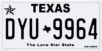 TX license plate DYU9964