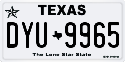 TX license plate DYU9965