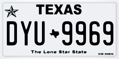 TX license plate DYU9969