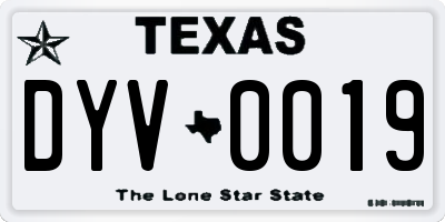 TX license plate DYV0019