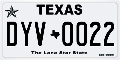 TX license plate DYV0022