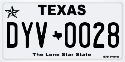 TX license plate DYV0028