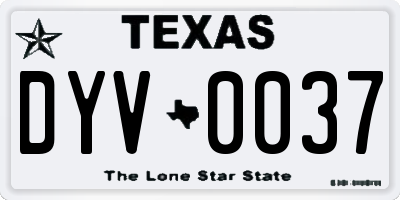 TX license plate DYV0037