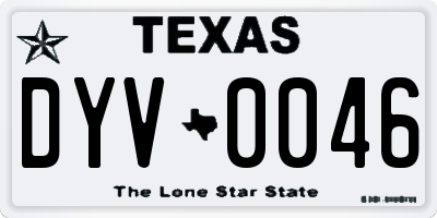 TX license plate DYV0046