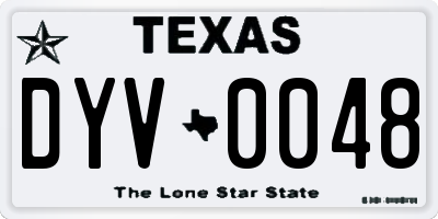 TX license plate DYV0048