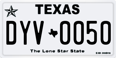 TX license plate DYV0050