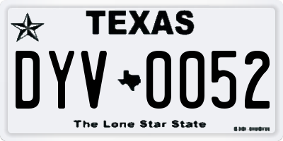 TX license plate DYV0052